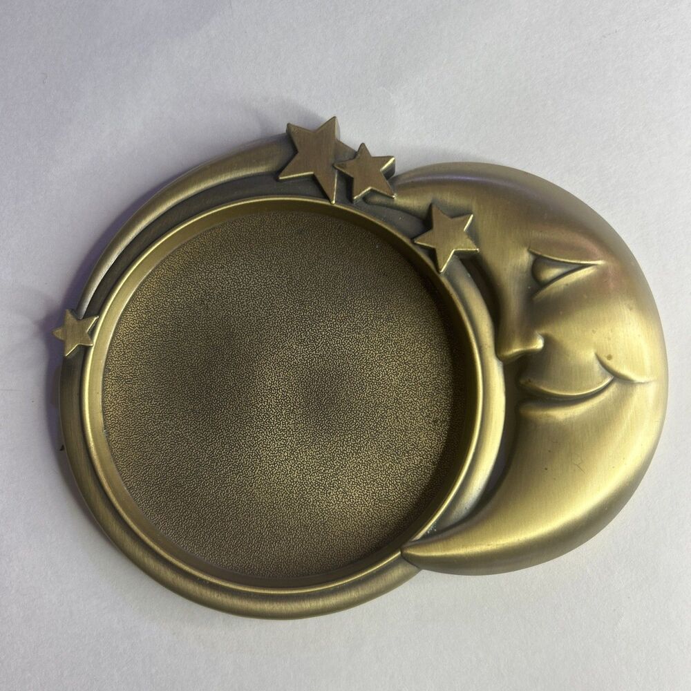 Celestial Moon And Stars Candle Holder 90s Whisigoth Vibes Gold Metal